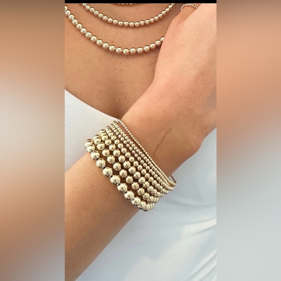 GOLD BEADED STACKs BRACELETs; 14K Gold Filled; Sweatproof; Water/Tarnish proof. - Picture 6 of 8